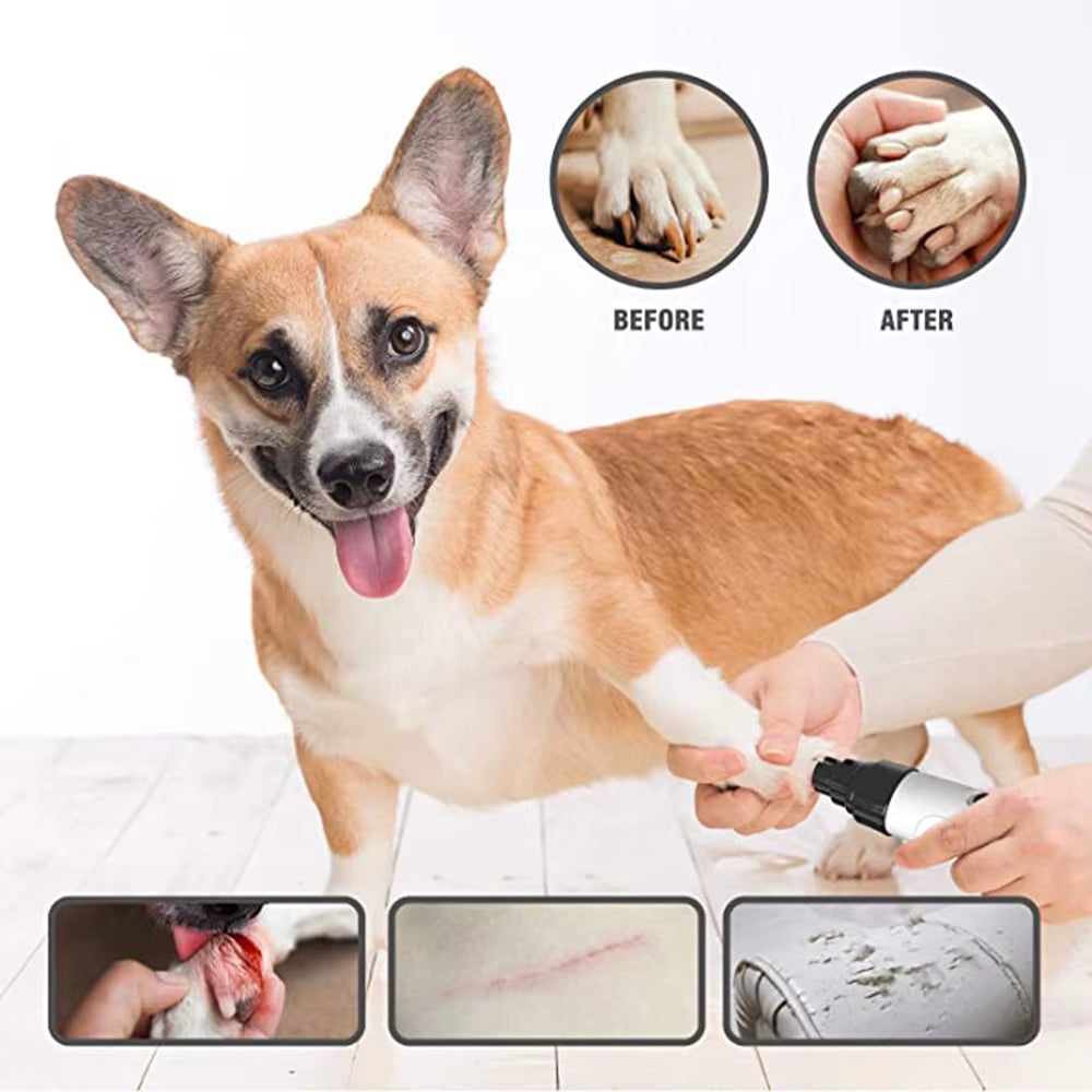 Electric Pet Nail Clipper USB Charging Dog Nail Grinder Portable Puppy Cat Nails Pet Grooming Tools for Small Medium Large Dogs