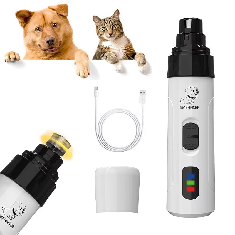 Electric Pet Nail Clipper USB Charging Dog Nail Grinder Portable Puppy Cat Nails Pet Grooming Tools for Small Medium Large Dogs